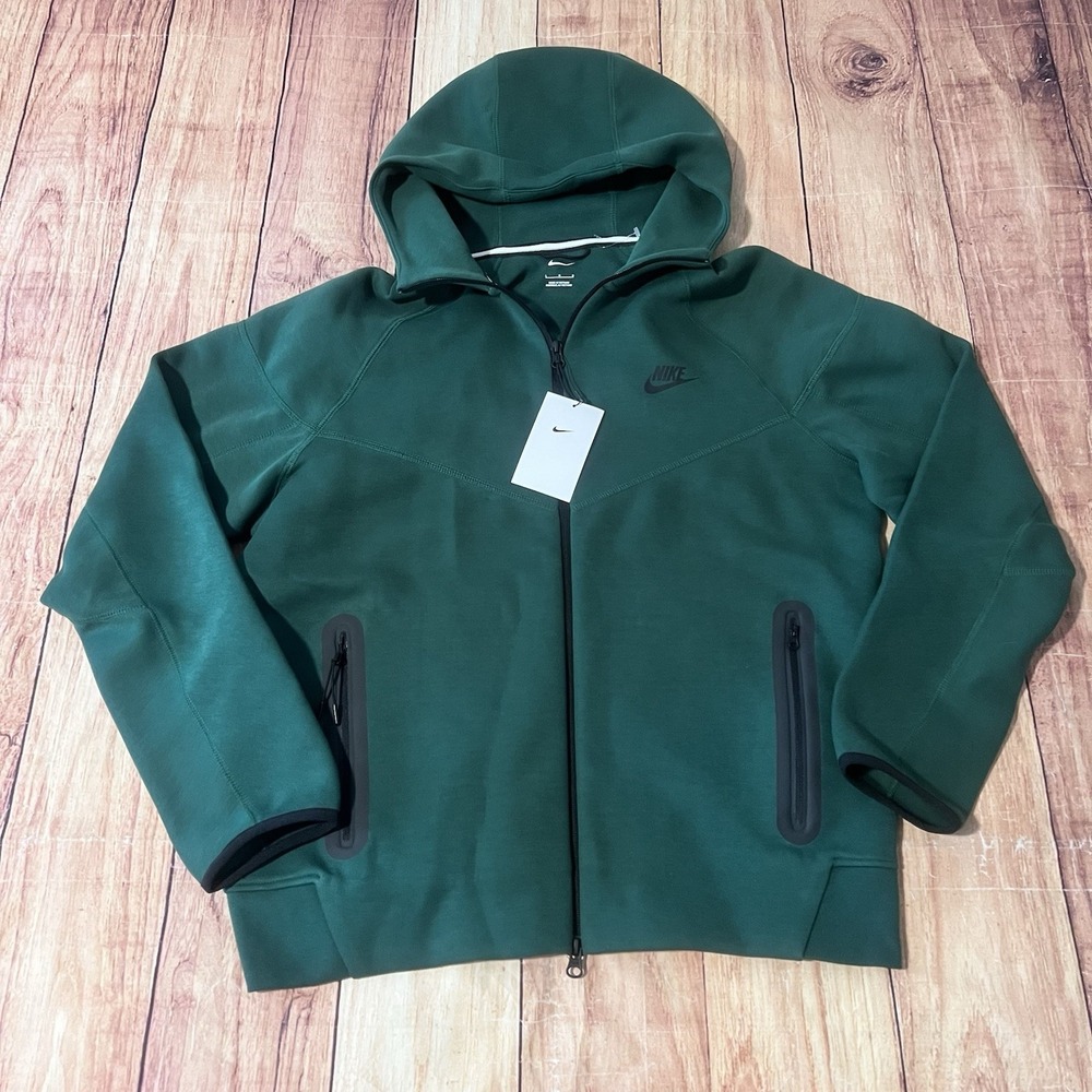 Nike Tech Men's Fleece Windrunner Full-Zip Hoodie Gorge Green Size L FQ1883-341